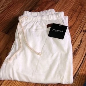 Peace Love World White Sweatpants